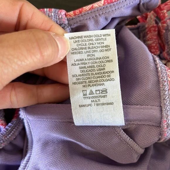 3 For $10 NWOT Time And Tru Womens Medium Bikini Top Pink Purple Floral - Picture 4 of 4